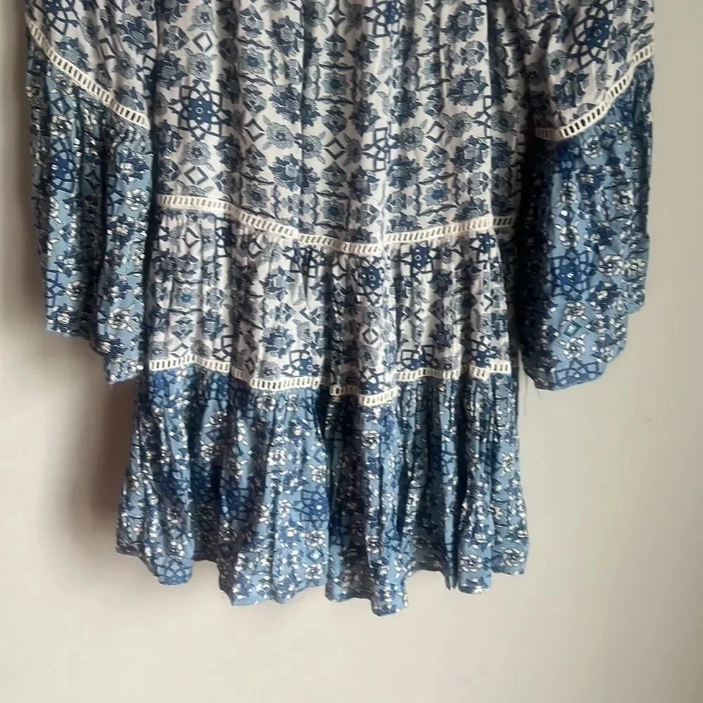 MISS JUNE BLUE FLORAL MINI DRESS